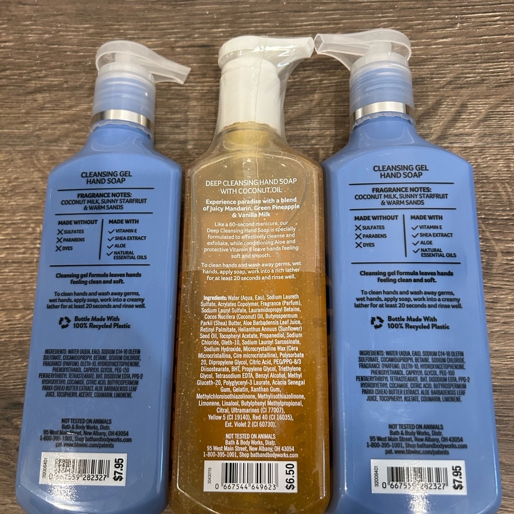 Bath & Body Works Bright Summer Days & Jamaica Pineapple Hand Soap Set of 3 - Picture 2 of 4
